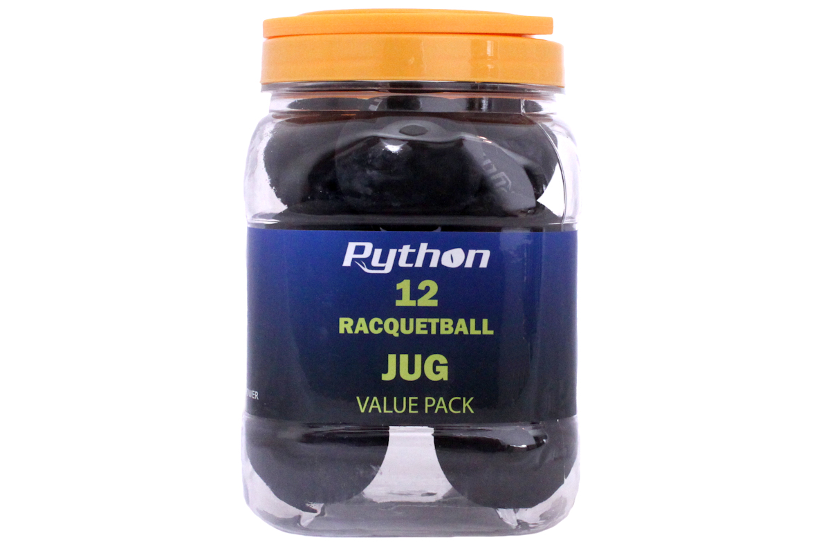 Python Black Racquetball Jug (12 balls) Python Racquetball