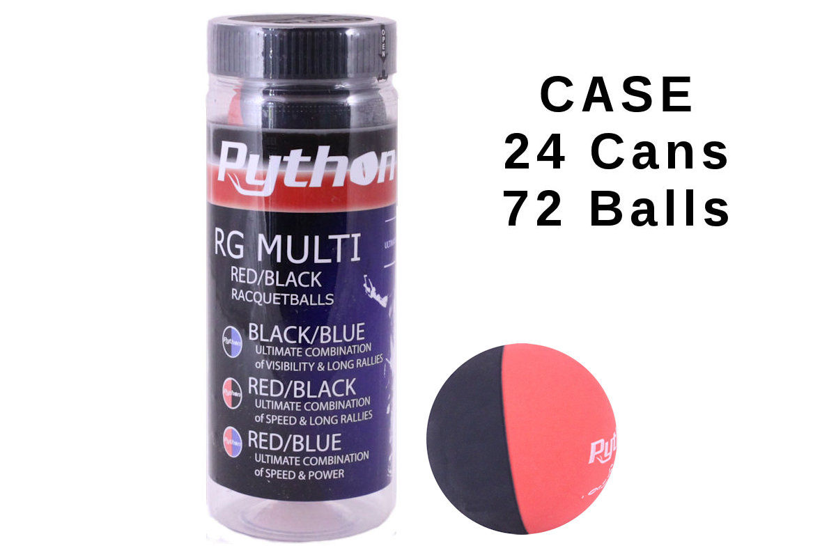 Python RG Multi Red/Black Racquetball CASE Python Racquetball