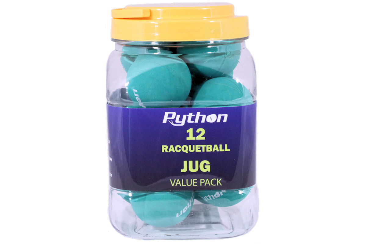Python Green Racquetball Jug (12 balls) Python Racquetball