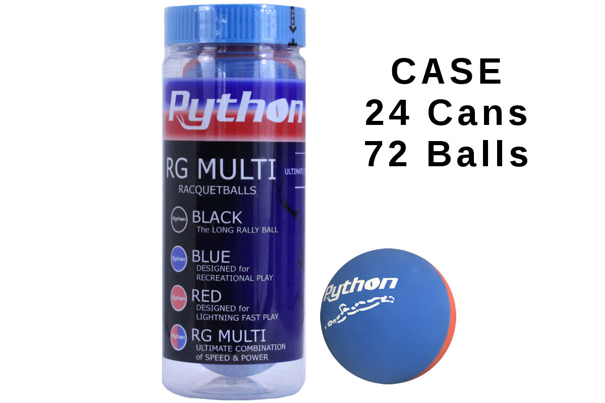 Python RG Multi Blue/Red Colored Racquetball CASE Python Racquetball