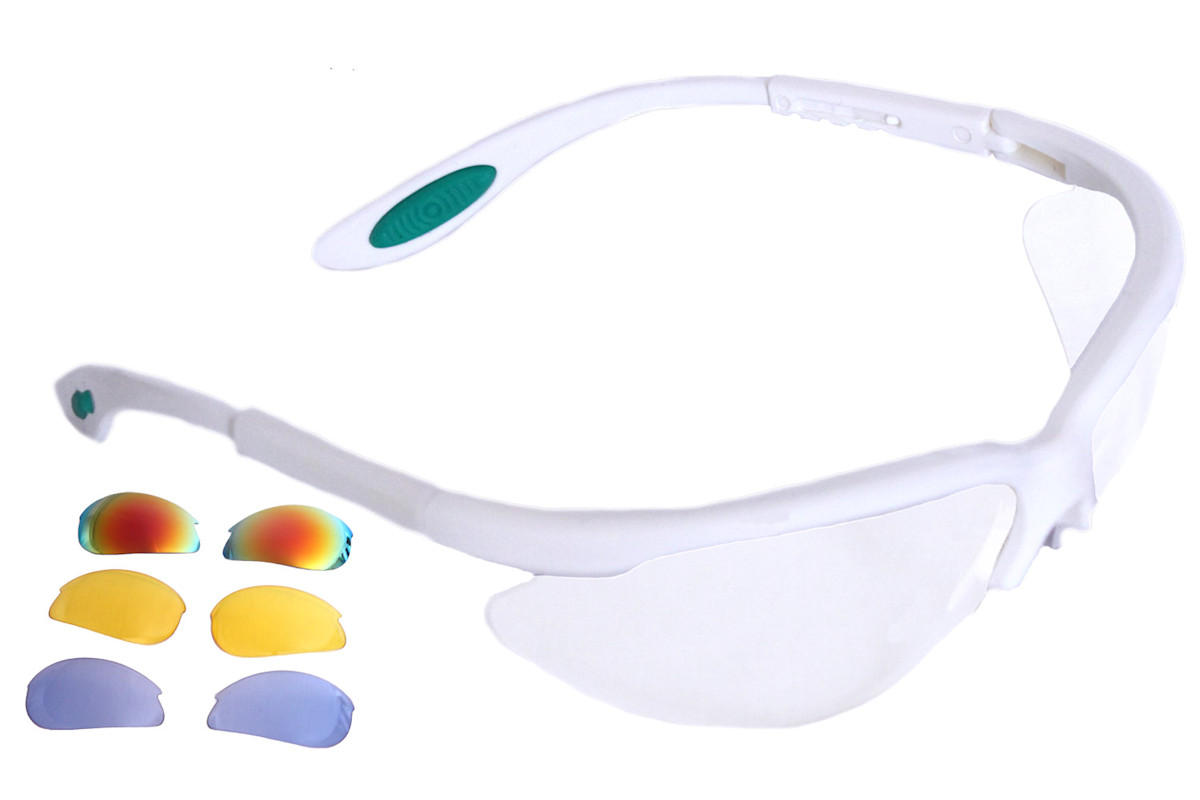 Peuter zondag Nageslacht Python RG Multi Lens White Frame Eyeguards w/Protective Case | Python Racquetball Peuter zondag Nageslacht Python RG Multi Lens White Frame Eyeguards w/Protective Case | Python Racquetball